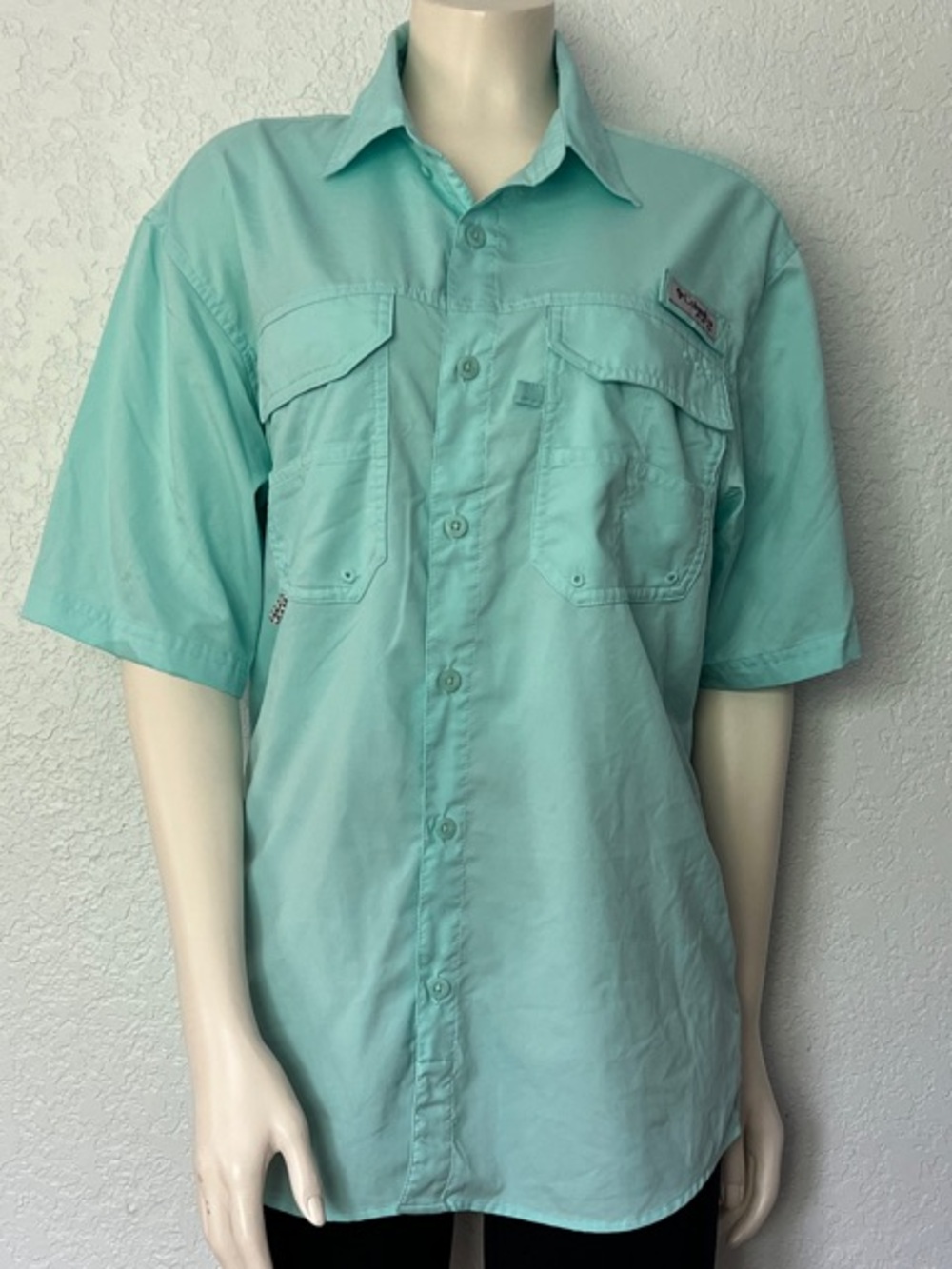 Columbia PFG Omni Shield Blood N Guts Fishing Shirt Womens Small Green